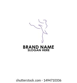 logo ballet line simple design vector