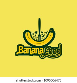 logo banana food unique design