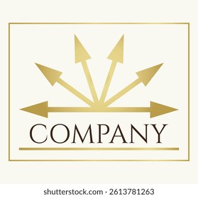 logo for bank, finance, investments, stock exchanges, business logo, sun from golden arrows