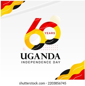 Logo Banner Design 60th The National Day Uganda ,happy Independence Day Uganda