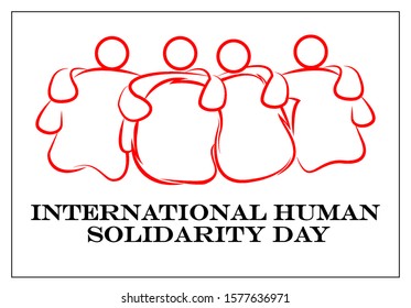logo banner illustration international human solidarity day. 
hug and embrace logo