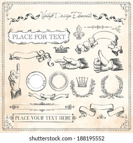 logo banner vintage design drawn sketch arrow line draw doodle classical framework and design part logo banner vintage design drawn sketch arrow line draw doodle classic vegetation flower nails hand e