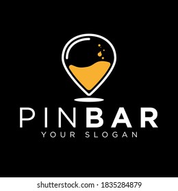diseño del logotipo de la barra de direcciones de pines simple