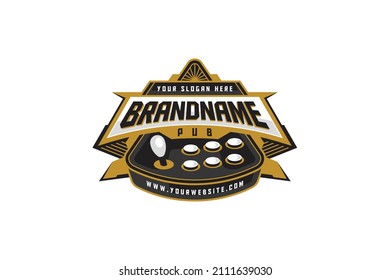 Logo For A Bar Serving Arcade Games And Pizza