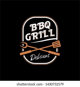 Logo for a barbecue restaurant with a vintage style