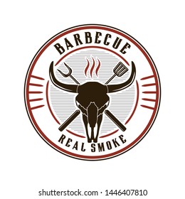 Logo for a barbecue restaurant with a vintage style