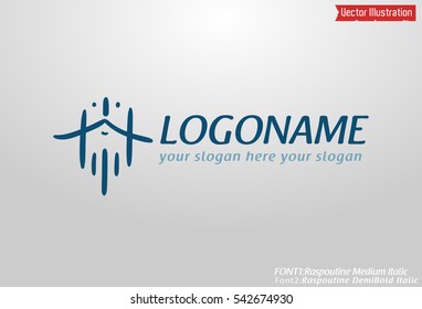 Logo for barber shop, hair salon. Vector illustration