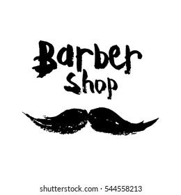 Logo for the barber shop with the image of a mustache.