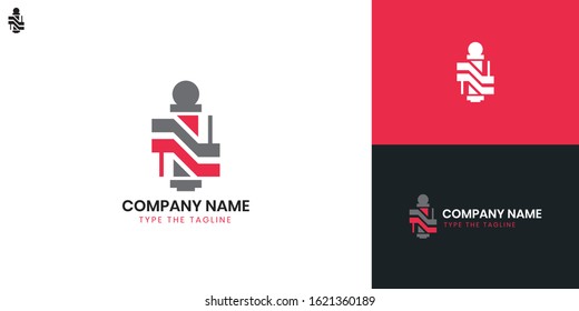 Logo Barbershop - All elements on this template are editable with vector software. 