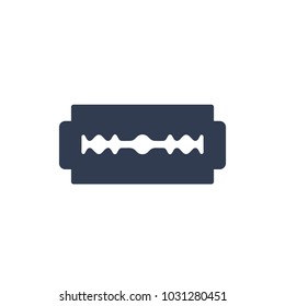 Logo for barbershop, hair salon with barber razor blades. Cool logotype. Vector illustration. Modern style. Men style. 
