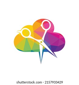 Logo for barbershop, hair salon. Barber Cloud Logo Icon Design.