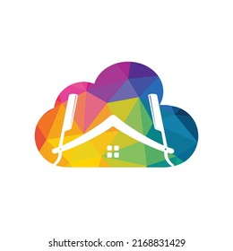 Logo for barbershop, hair salon. Barber Cloud Logo Icon Design.