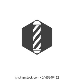 Logo for barbershop, hair salon. Black and white barbershop logotype. Barbershop sign. Vector Illustration