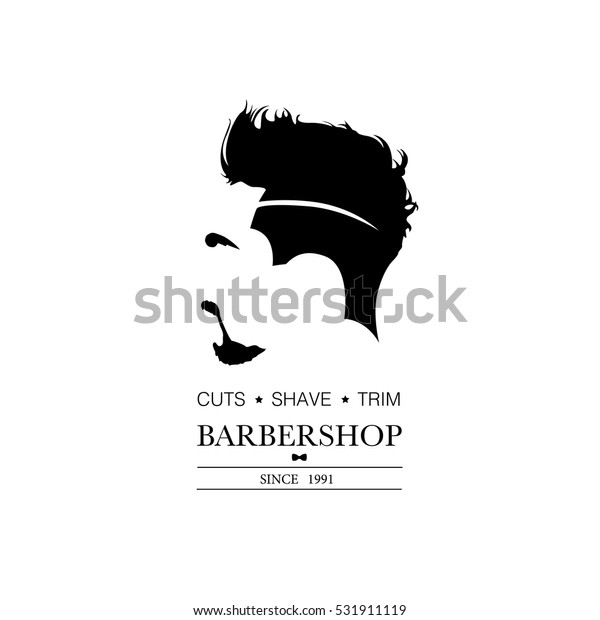 Logo Fur Barbershop Friseur Mit Hiphop Kopf Stock Vektorgrafik Lizenzfrei