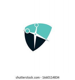 Logo for barbershop, hair salon. Scissors icon barbershop logo sign.	