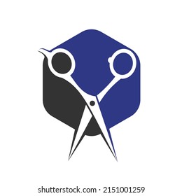 Logo for barbershop, hair salon.  Scissors icon barbershop logo sign.