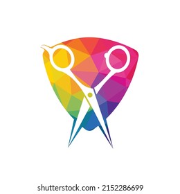 Logo for barbershop, hair salon.  Scissors icon barbershop logo sign.