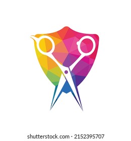 Logo for barbershop, hair salon.  Scissors icon barbershop logo sign.