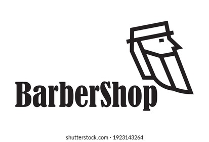 
logo for barbershop. hairdresser's. beard. business card. emblem. text