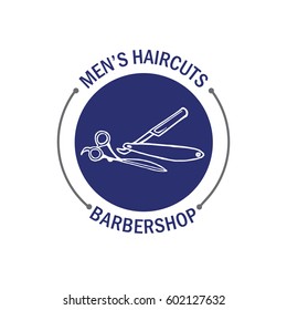 Logo for barbershop 
for hairdressing salon. Hand drawn lettering ink.