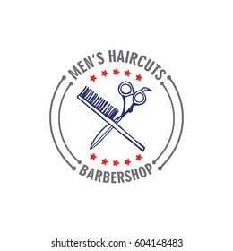 Logo for barbershop 
for hairdressing salon. Hand drawn lettering ink.