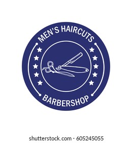 Logo for barbershop 
for hairdressing salon. Hand drawn lettering ink.