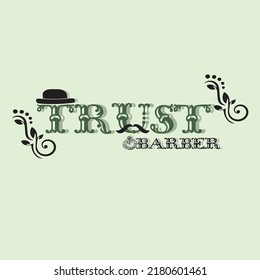 
logo para una barbería con atributos de barbero, un logotipo con sombra