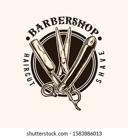 Logo Barbershop vector illustration design