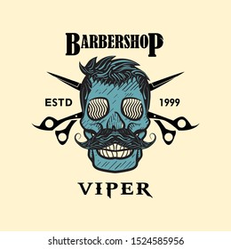 Logo  barbershop viper eps 10, illustration vintage old school