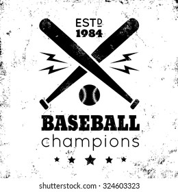 Logo for baseball on grunge background