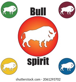 logo based on a bull or bison figure in a circle