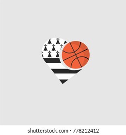 Logo basketball and country flag