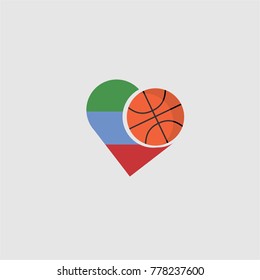 Logo basketball and country flag