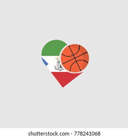 Logo basketball and country flag