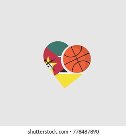 Logo basketball and country flag