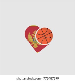 Logo basketball and country flag