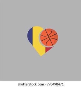 Logo basketball and country flag
