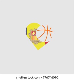 logo basketball and country flags 