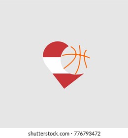 logo basketball and country flags 