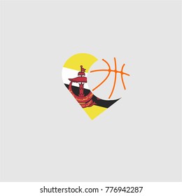 logo basketball and country flags 