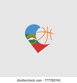 logo basketball and country flags 