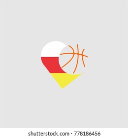 
Logo basketball and country flags