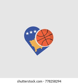 Logo basketball and country flags