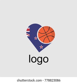 Logo basketball and country flags