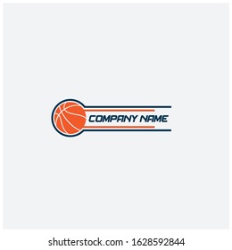 logo with basketball and movement elements. Can be used for the basketball academy logo