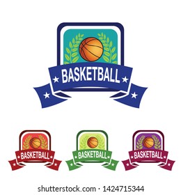 logo basketballclub event emblem box modern vector