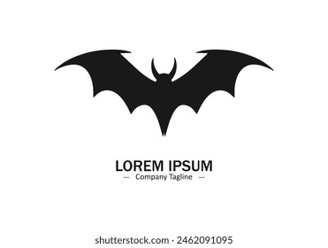 Logo of a bat icon silhouette vector design on white background