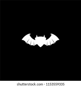 logo bat shield white on isolated black background