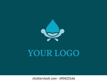 Logo of bathroom furniture. Plumbing, water, blue, service, ecology. Vector logo template