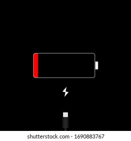 Logo Die Batterie ist fast leer. Aufladen